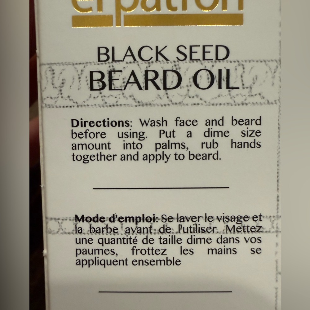 SOLD El Patron Black Seed Beard Oil 30ml 1oz - Picture 3 of 3